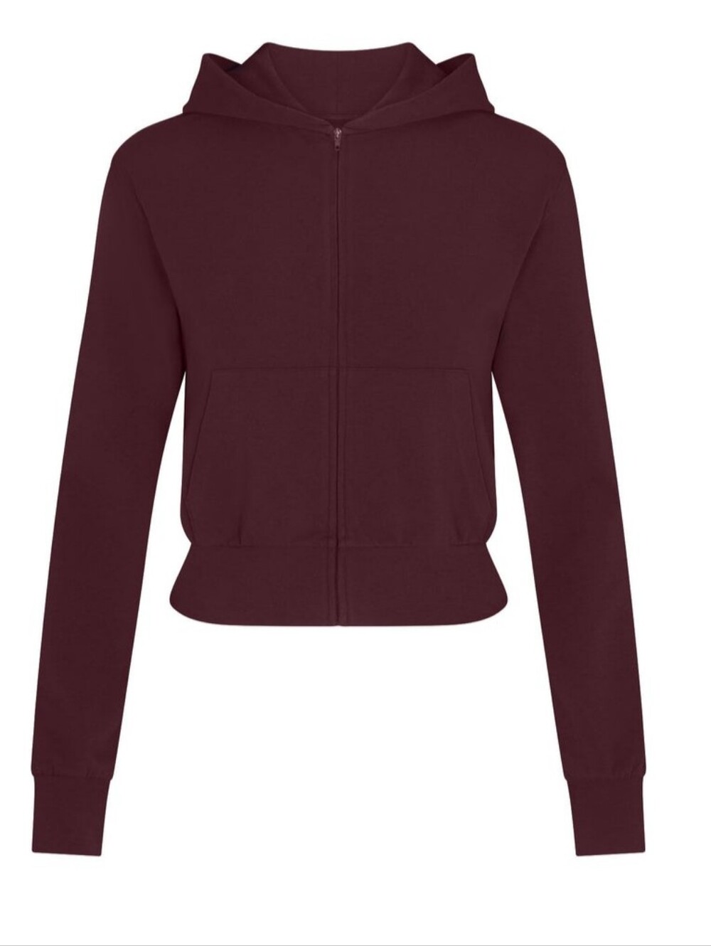 SKIMS Cotton Jersey Zip Up Hoodie Currant Small